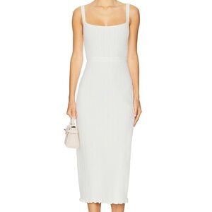 REVOLVE: L'Academie by Marianna Eryn Midi Dress in Bone